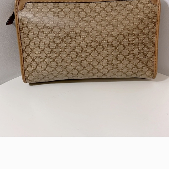 Celine Brown and Tan Clutch Bag with Leather Trim *FINAL PRICE* - Picture 4 of 13